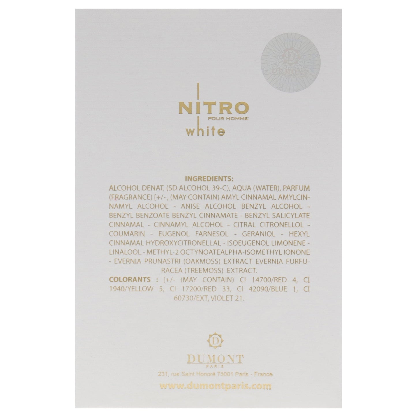 Dumont Paris Nitro White Pour Homme Eau de Parfum 3.4 oz product image 3