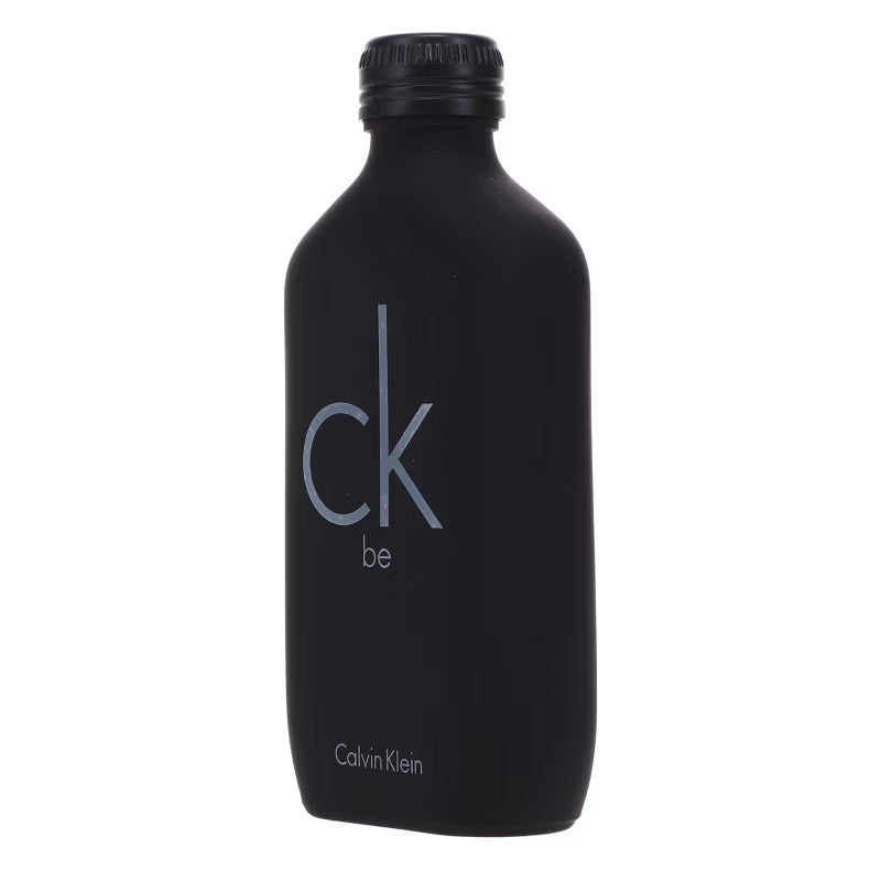 Black bottle of Calvin Klein CK be on a white background