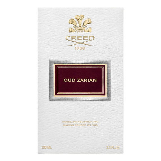 Creed Oud Zarian perfume packaging on a white background